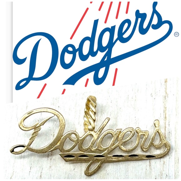 L.A. DODGERS 14K solid script logo pendant by Michael Anthony, NWOT - Picture 1 of 15